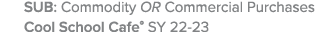 SUB: Commodity OR Commercial Purchases Cool School Cafe® SY 22-23 